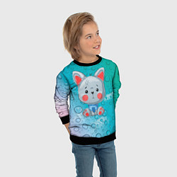 Свитшот детский Серый маленький волк, цвет: 3D-черный — фото 2