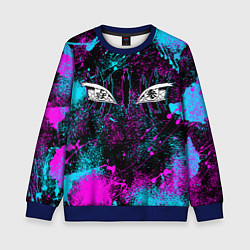Свитшот детский ГЛАЗА АКАЗЫ ГЛИТЧ, цвет: 3D-синий