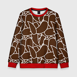 Свитшот детский Узор белые линии, цвет: 3D-красный