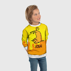 Свитшот детский Кот делает Хоба!, цвет: 3D-белый — фото 2