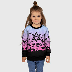 Свитшот детский ASTRO БАБОЧКИ, цвет: 3D-черный — фото 2