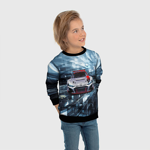 Детский свитшот Audi Motorsport Racing team / 3D-Черный – фото 3