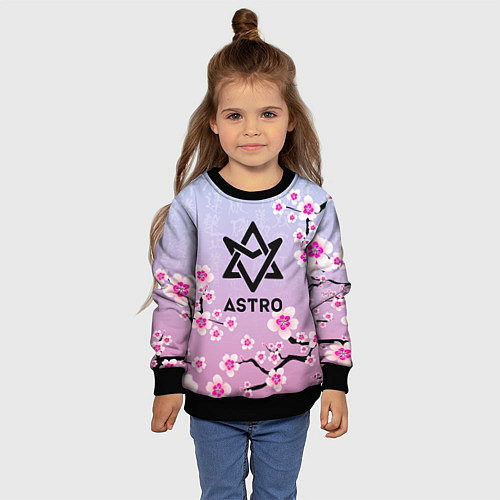 Детский свитшот ASTRO ЦВЕТЫ САКУРЫ / 3D-Черный – фото 4