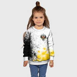 Свитшот детский RUSSIAN EMPIRE - ГЕРБ Краска, цвет: 3D-белый — фото 2