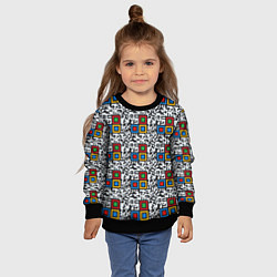 Свитшот детский QR код - паттерн, цвет: 3D-черный — фото 2