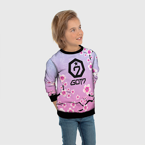 Детский свитшот GOT7 ЦВЕТЫ САКУРЫ / 3D-Черный – фото 3