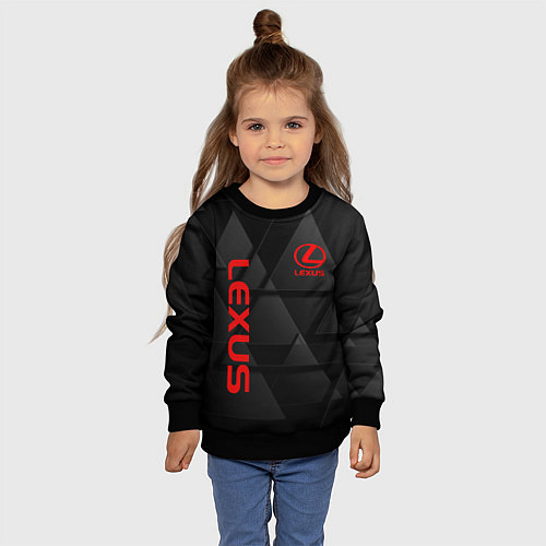 Детский свитшот LEXUS ЛЕКСУС ТРЕУГОЛЬНИКИ / 3D-Черный – фото 4