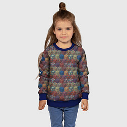 Свитшот детский Разноцветные Кубические Узоры, цвет: 3D-синий — фото 2