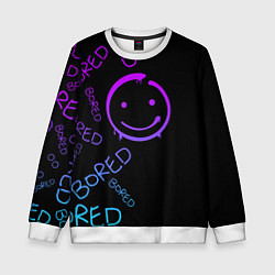 Свитшот детский Neon Bored Half pattern, цвет: 3D-белый