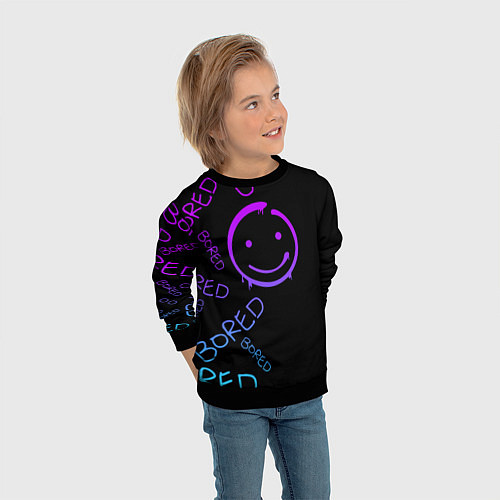 Детский свитшот Neon Bored Half pattern / 3D-Черный – фото 3