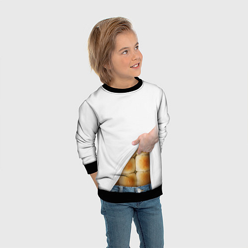 Детский свитшот Мучные кубики / 3D-Черный – фото 3