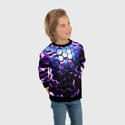 Свитшот детский Соты - 3d, цвет: 3D-черный — фото 2