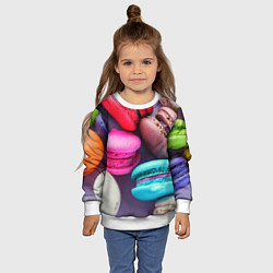 Свитшот детский Colorful Macaroons, цвет: 3D-белый — фото 2