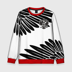 Свитшот детский ГЕРБ РОССИИ КРЫЛЬЯ СВОБОДЫ, цвет: 3D-красный