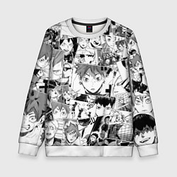 Свитшот детский Волейбол!! pattern, цвет: 3D-белый