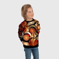 Свитшот детский Абстрактные цифровые спирали, цвет: 3D-черный — фото 2