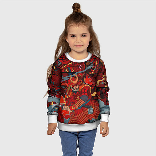 Детский свитшот Инстинкт Самурая / 3D-Белый – фото 4