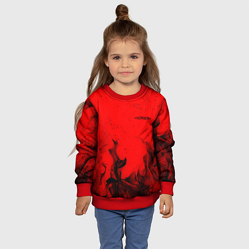Детский свитшот EXILIA BLACK FIRE / 3D-Красный – фото 4