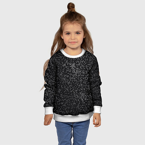 Детский свитшот Пиксельный паттерн Минимализм / 3D-Белый – фото 4