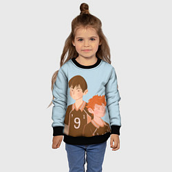 Свитшот детский Шоё и Тобио арт, цвет: 3D-черный — фото 2