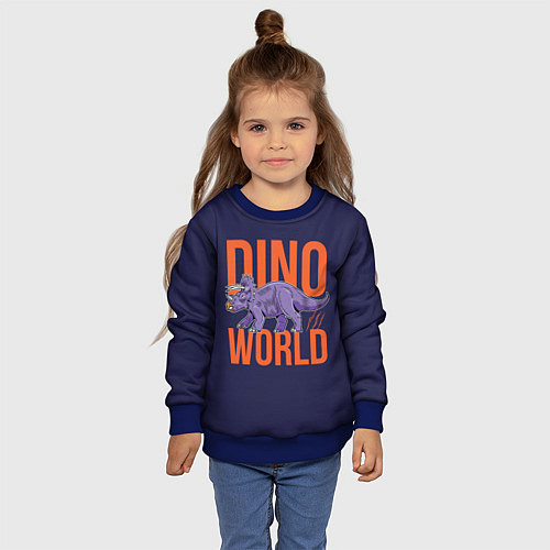 Детский свитшот Dino World / 3D-Синий – фото 4
