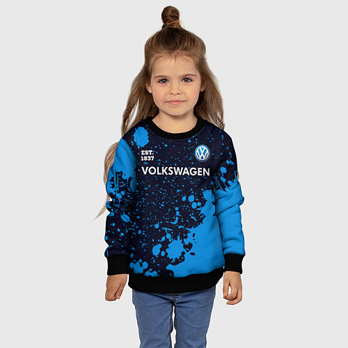 Детский свитшот ФОЛЬКСВАГЕН Est 1937 Краска / 3D-Черный – фото 4