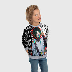 Свитшот детский Сяо модный парень Геншин импкт, цвет: 3D-меланж — фото 2