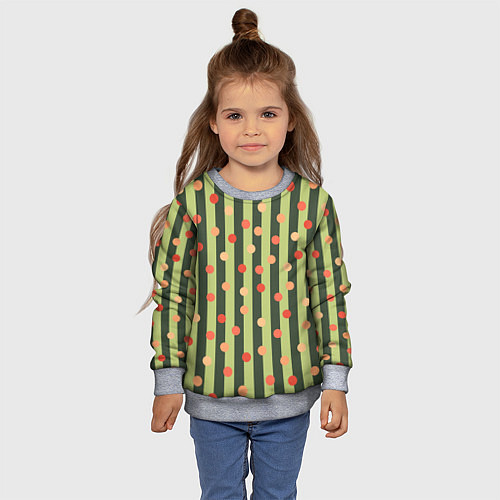 Детский свитшот Забавный полосато-гороховый принт / 3D-Меланж – фото 4