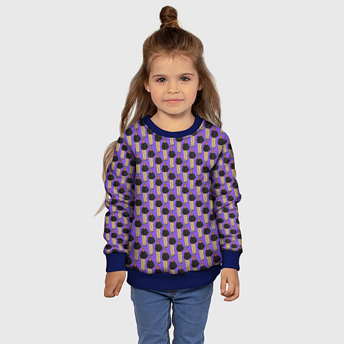 Детский свитшот Свидетель из Фрязино фиолетовый / 3D-Синий – фото 4