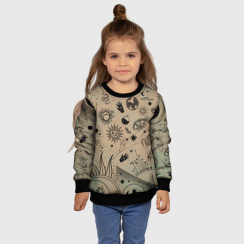 Детский свитшот Эзотерика / 3D-Черный – фото 4