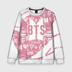 Свитшот детский Bts паттерн, цвет: 3D-белый