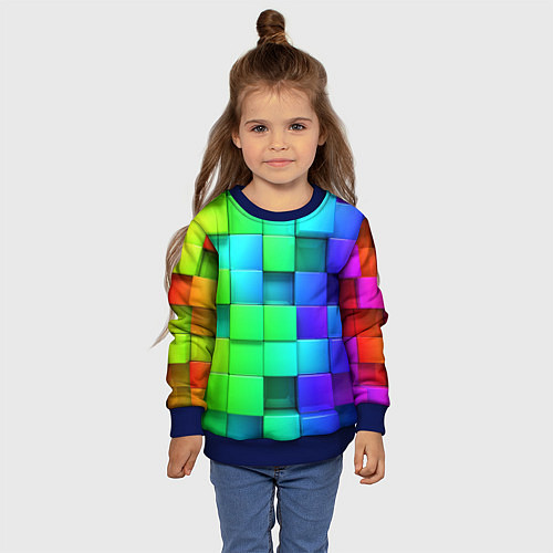 Детский свитшот Color geometrics pattern Vanguard / 3D-Синий – фото 4