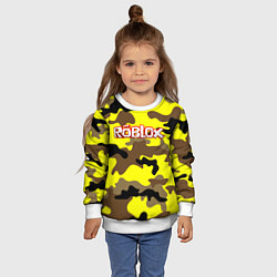 Свитшот детский Roblox Камуфляж Жёлто-Коричневый, цвет: 3D-белый — фото 2