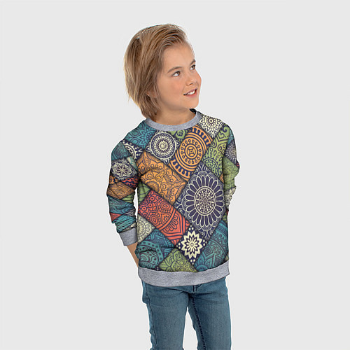 Детский свитшот Mandala-pattern / 3D-Меланж – фото 3
