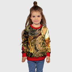 Свитшот детский Биткойны, цвет: 3D-красный — фото 2