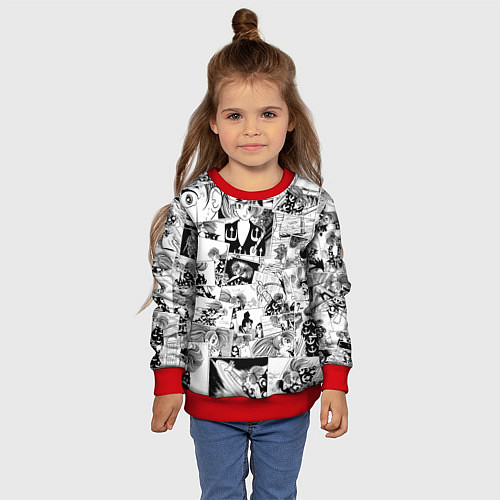 Детский свитшот Dororo pattern / 3D-Красный – фото 4