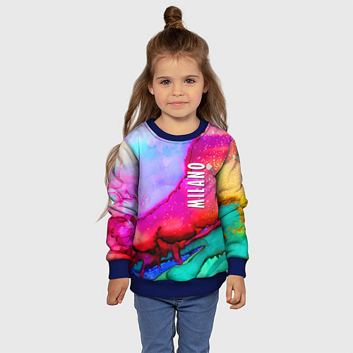 Детский свитшот Milano Fashion pattern / 3D-Синий – фото 4
