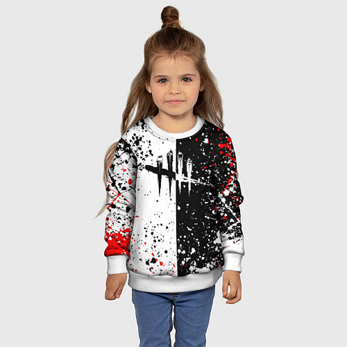 Детский свитшот Dead by daylight брызги красок / 3D-Белый – фото 4