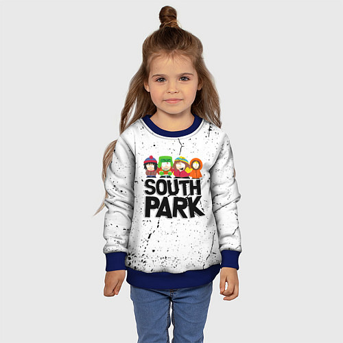 Детский свитшот Южный парк мультфильм - персонажи South Park / 3D-Синий – фото 4