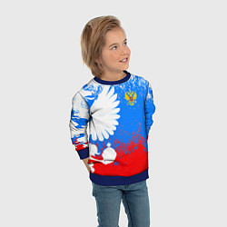 Свитшот детский Я русский герб, цвет: 3D-синий — фото 2