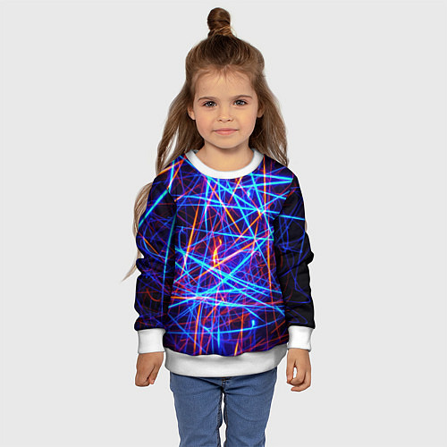 Детский свитшот Neon pattern Fashion 2055 / 3D-Белый – фото 4