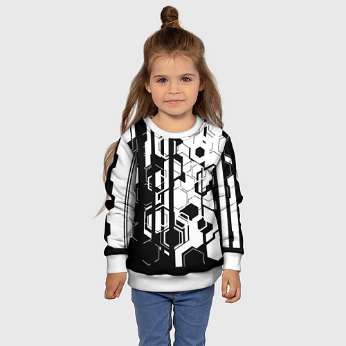 Детский свитшот Шесть граней / 3D-Белый – фото 4