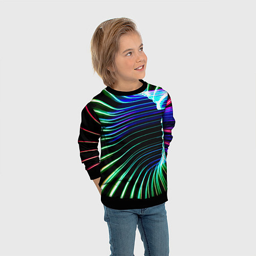 Детский свитшот Portal Fashion pattern Neon / 3D-Черный – фото 3