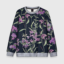 Свитшот детский Цветы Фиолетовые, цвет: 3D-меланж