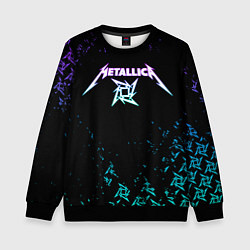 Свитшот детский Metallica металлика neon, цвет: 3D-черный
