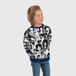 Свитшот детский Харухи Судзумия паттерн, цвет: 3D-синий — фото 2