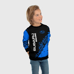 Свитшот детский СУБАРУ Racing Следы, цвет: 3D-черный — фото 2