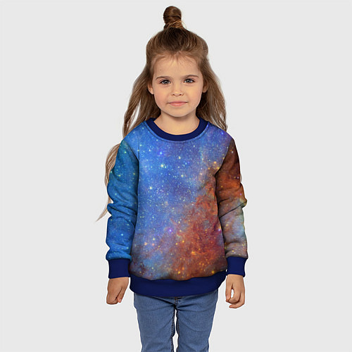 Детский свитшот Яркая вселенная / 3D-Синий – фото 4