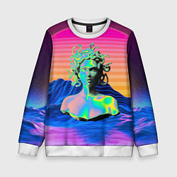 Детский свитшот Gorgon Medusa Vaporwave Neon Mountains