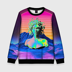 Детский свитшот Gorgon Medusa Vaporwave Neon Mountains